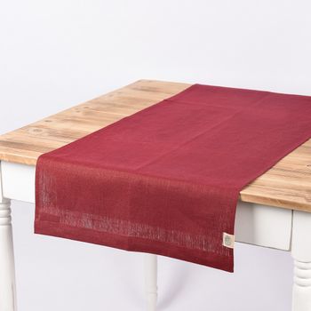Leinentischläufer Tischläufer Erik 1-lagig 47x150cm wine dunkelrot