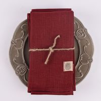 Leinenservietten Stoffservietten Erik 4 Stück 44x44cm wine dunkelrot