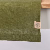 Leinentischläufer Tischläufer Erik 1-lagig 47x150cm oliv grün