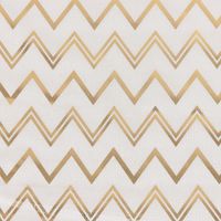 Dekostoff Metallikdruck Chevron Zacken weiß gold metallic 1.40m