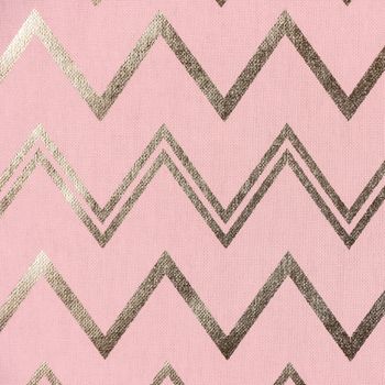 Dekostoff Metallikdruck Chevron Zacken rosa gold metallic 1.40m
