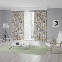 Dekostoff Digitaldruck Patchwork Blumen Gräser weiß grün braun 1.40m