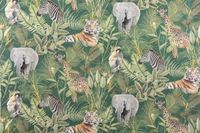 50196-Baumwollstoff-Stoff-Dekostoff-Digitaldruck-_4.jpg Dekostoff Digitaldruck Afrika Safari Tiere Palmen Blätter grün bunt