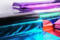 Metallic-Stoff Foliendruck mit Stretch silberfarbig 1.5m Breite