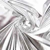 Metallic-Stoff Foliendruck mit Stretch silberfarbig 1.5m Breite