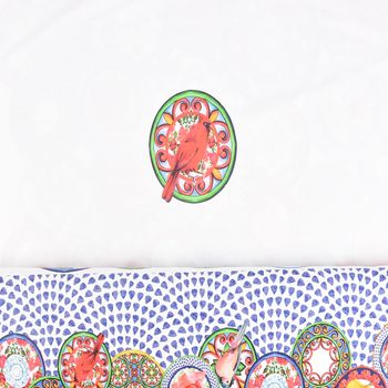 Jersey Stenzo Digitaldruck Paneele Vogel Blume weiß bunt 1.50m Breite