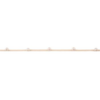 Wildlederimitatband mit Perle Perlenband creme Band Breite: 2mm Perle Breite: 6mm