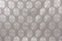 Dekostoff Leinenstruktur Ornament taupe silber