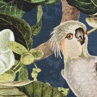 50429-Baumwollstoff-Stoff-Dekostoff-Digitaldruck-_1.jpg Dekostoff Halbpanama Digitaldruck Affe Vogel Blumen blau grün