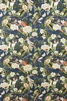 50429-Baumwollstoff-Stoff-Dekostoff-Digitaldruck-_3.jpg Dekostoff Halbpanama Digitaldruck Affe Vogel Blumen blau grün