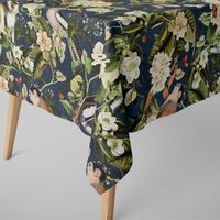 50429-Baumwollstoff-Stoff-Dekostoff-Digitaldruck-_6.jpg Dekostoff Halbpanama Digitaldruck Affe Vogel Blumen blau grün