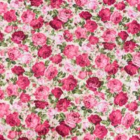 50753-Baumwollstoff-Rosen-beige-rosa-pink-gruen-1-4.jpg Baumwollstoff Rosen beige rosa pink grün 1.45m Breite