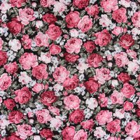 Baumwollstoff Rosen schwarz pink blau grün 1.45m Breite