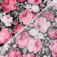 50755-Baumwollstoff-Rosen-schwarz-pink-blau-gruen_2.jpg Baumwollstoff Rosen schwarz pink blau grün 1.45m Breite