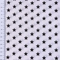 Baumwollstoff Sterne ca. 1x1cm weiß schwarz