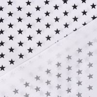 Baumwollstoff Sterne ca. 1x1cm weiß schwarz