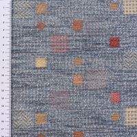 Möbelstoff Bezugsstoff Chenille WALSUM Kästchen blau 140cm Breite