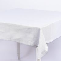 Tischdecke Glamour weiß silberfarbig Lurex 150x250cm