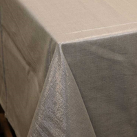 Tischdecke Glamour grau silberfarbig Lurex 150x200cm