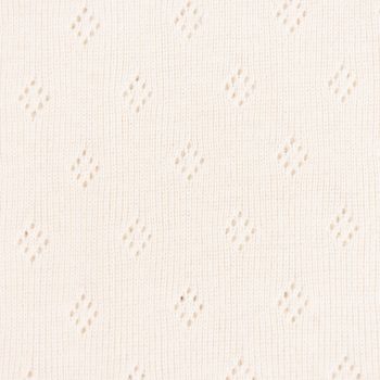 Feinstrick Baumwoll-Jersey Pointoille Lochmuster einfarbig creme