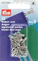 Prym 12 Federhaken und Augen MS3 silberfarbig