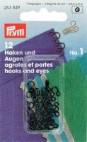 Prym 12 Federhaken und Augen MS1 schwarz