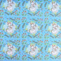 Lillestoff Bio Jersey Buntes Glück Hase Blume blau