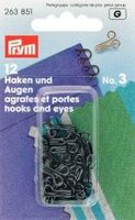 Prym 12 Federhaken und Augen MS3 schwarz