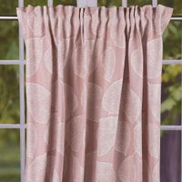 Schal Vorhang Fertiggardine Jacquard mit Schlaufenband Blätter rosa 142x245cm