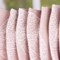 Schal Vorhang Fertiggardine Jacquard mit Schlaufenband Blätter rosa 142x245cm