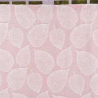 Schal Vorhang Fertiggardine Jacquard mit Schlaufenband Blätter rosa 142x245cm