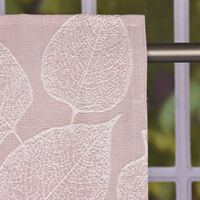 Schal Vorhang Fertiggardine Jacquard mit Schlaufenband Blätter rosa 142x245cm