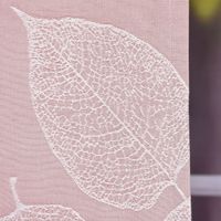 Schal Vorhang Fertiggardine Jacquard mit Schlaufenband Blätter rosa 142x245cm