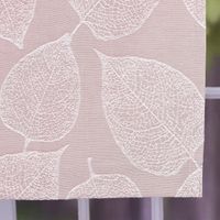 Schal Vorhang Fertiggardine Jacquard mit Schlaufenband Blätter rosa 142x245cm