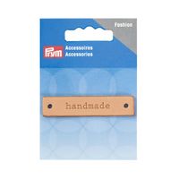 Prym Applikation Handmade Label Leder rechteckig natur 6x1.3cm