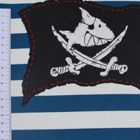Villa Coppenrath Capt´n Sharky Dekostoff Piraten blau weiß 140cm