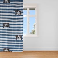 Villa Coppenrath Capt´n Sharky Dekostoff Piraten blau weiß 140cm