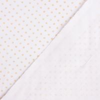 52814-Baumwollstoff-Pisani-Punkte-weiss-goldfarbi_3.jpg Baumwollstoff Pisani Punkte weiß goldfarbig 1.5m Breite
