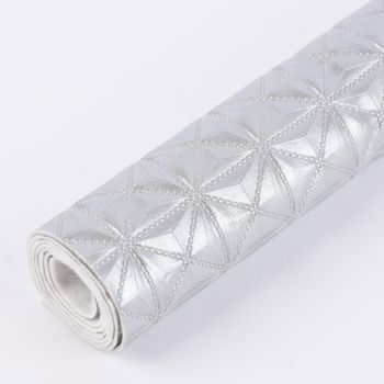 Kunstleder Stoff Abschnitt Dreiecke silber 50x68cm