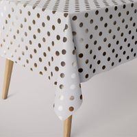 53493-SCHoeNER-LEBEN--Tischdecke-Ananas-weiss-gol_3.jpg Tischdecke Punkte weiß gold eckig div. Größen