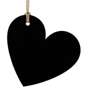 Geschenkanhänger Herz 6 Stück schwarz goldfarbig 4.5cm