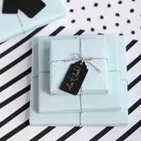 Geschenkanhänger Etikett 3 Stück groß 3 Stück klein schwarz silberfarbig