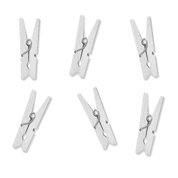 Mini Klammern 20 Stück weiß 3cm