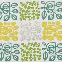 Dekostoff Cuba Cactus creme mit Blätter in grün Tönen 1.4m
