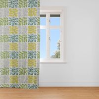 Dekostoff Cuba Cactus creme mit Blätter in grün Tönen 1.4m