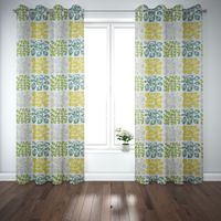 Dekostoff Cuba Cactus creme mit Blätter in grün Tönen 1.4m