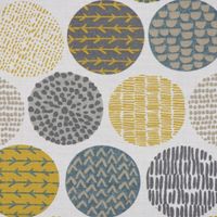 Dekostoff Casa Saffron creme Kreise in grau braun 1.4m