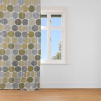 Dekostoff Casa Saffron creme Kreise in grau braun 1.4m