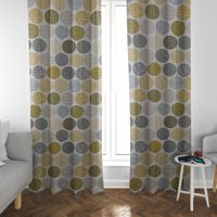 Dekostoff Casa Saffron creme Kreise in grau braun 1.4m