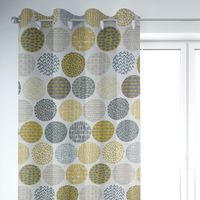 Dekostoff Casa Saffron creme Kreise in grau braun 1.4m